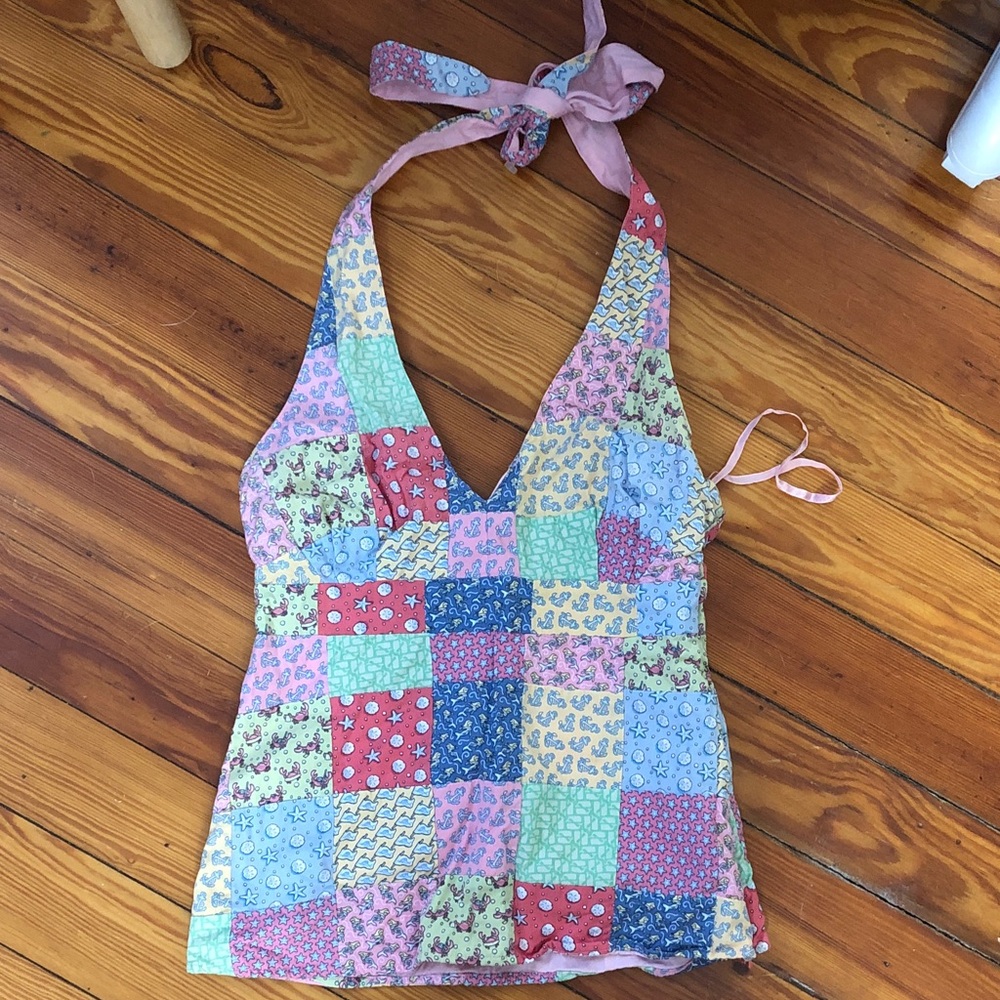 Vineyard Vines Colorful Patchwork Halter